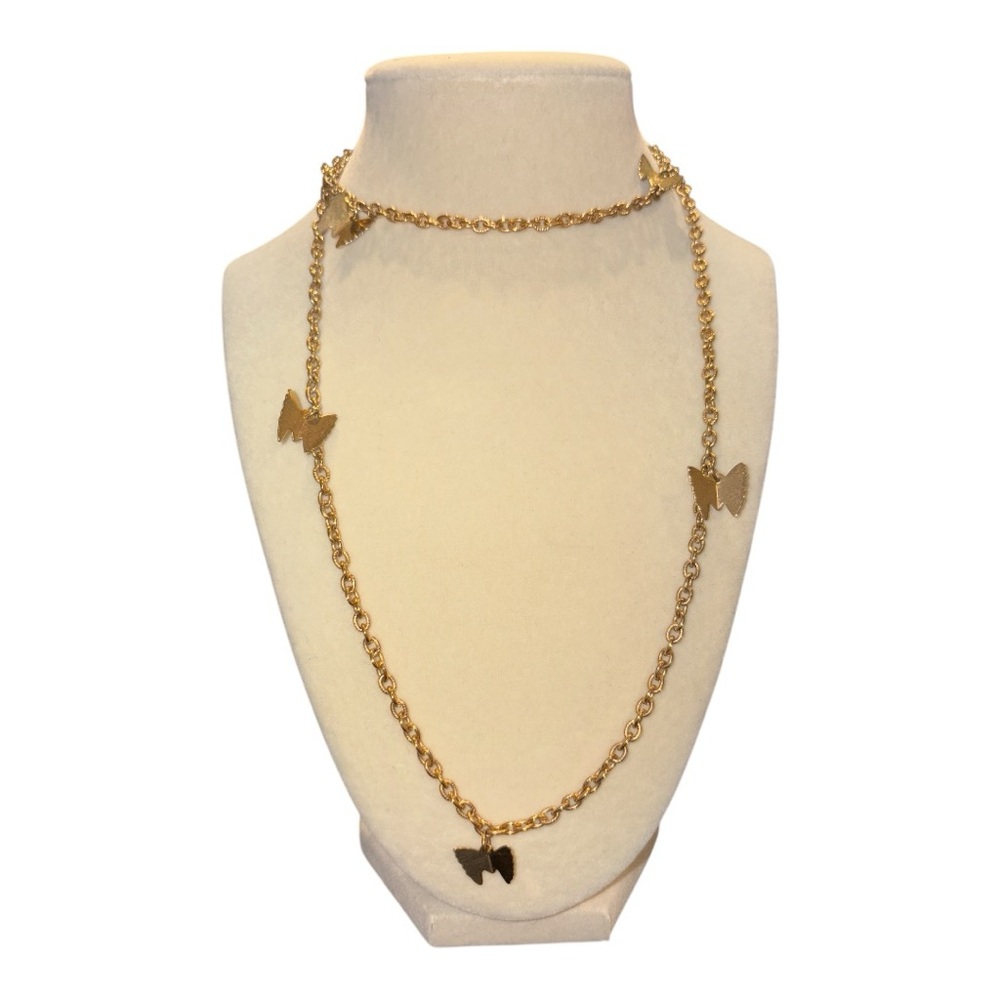 Sarah Coventry Vintage 1970’s Gold Tone Butterfly Necklace Stamped. JB1